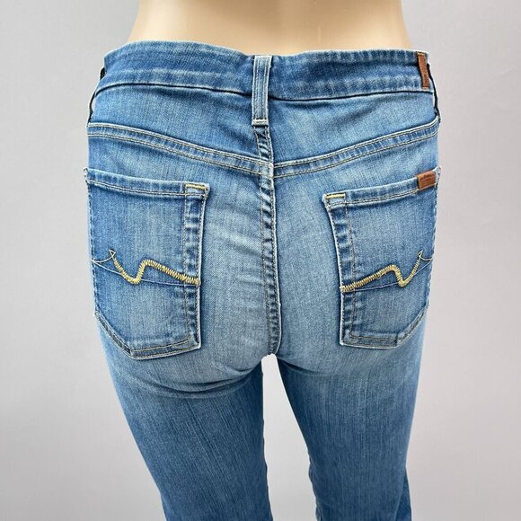 7 for All Mankind Kimmie Straight Leg Denim Jeans Medium Wash Blue Womens 26 - Picture 7 of 12